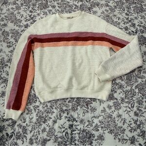 Faherty Women's Sweater with Pink and Red Stripes Size S